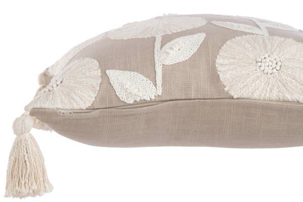 Kissen Puglia Trulli Grau - Baumwollstoff - Leinen - Polyester - 45 x 15 x 45 cm