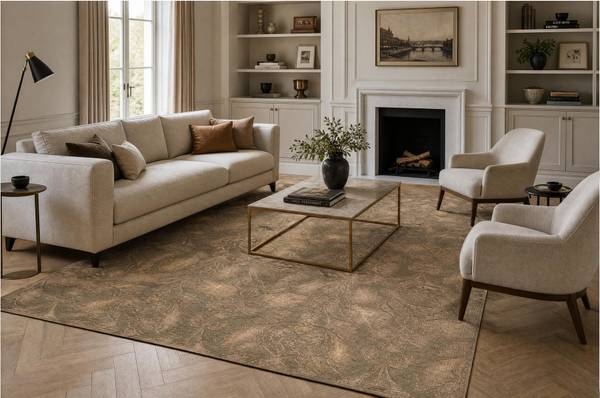 Teppich P21790 Beige - Wolle - 200 x 1 x 300 cm