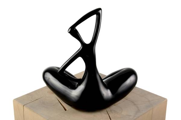 Skulptur Menschen Yod Schwarz - Kunststein - Kunststoff - 25 x 28 x 13 cm