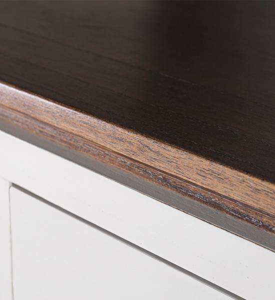 KONSOLE AUS WEISSEM HOLZ L 105 cm Weiß - Holz teilmassiv - 105 x 80 x 28 cm