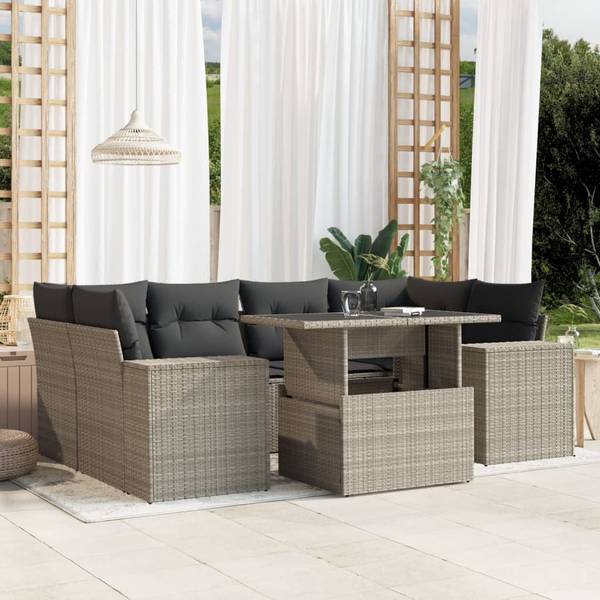 Salon de jardin 3036904-1 lot de 7 Gris lumineux