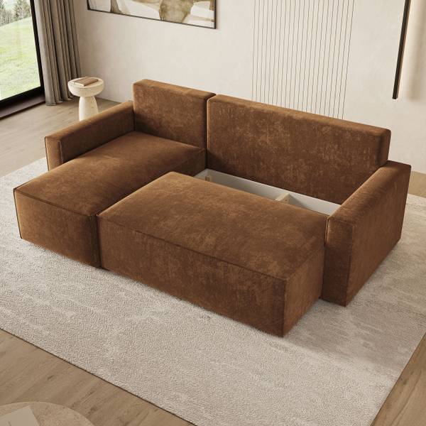 Ecksofa POTARO LM Hellbraun