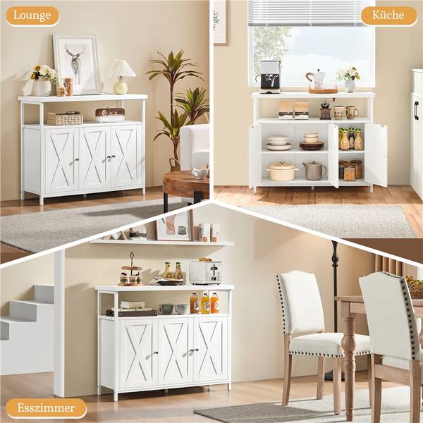 Sideboard ARK64 Weiß - Holzwerkstoff - 35 x 81 x 100 cm