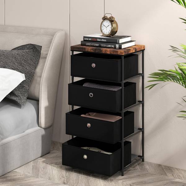 Nachttisch VL32352 Schwarz - Metall - 34 x 85 x 42 cm