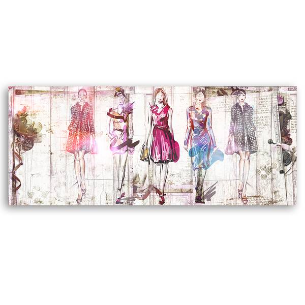 Tableau déco mannequins glamour 120 x 40 cm
