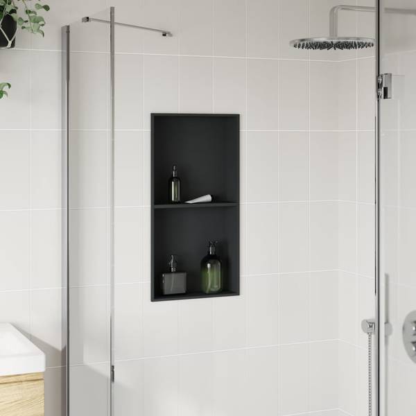 Duschnische 3033834 Schwarz - Edelstahl - 32 x 9 x 62 cm
