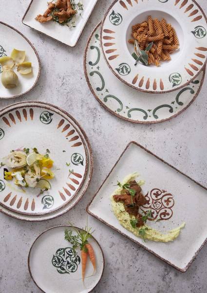 Assiette de service Storia 2 él. Porcelaine - 35 x 1 x 35 cm