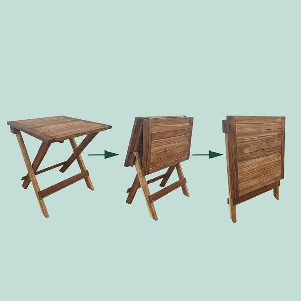 Quadratischer Klapptisch aus Akazienholz Braun - Akazie - 46 x 46 x 46 cm