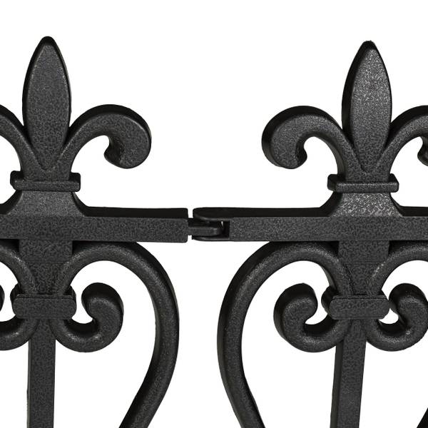 Lot de 6 bordures de jardin en plastique Noir - Polypropylène - 61 x 33 x 1 cm