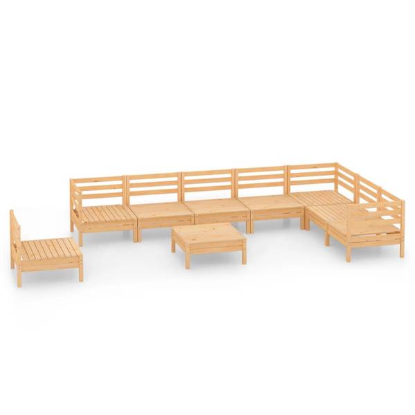 Garten-Lounge-Set 3010559 (9-teilig) Braun - Kiefer - 64 x 29 x 64 cm