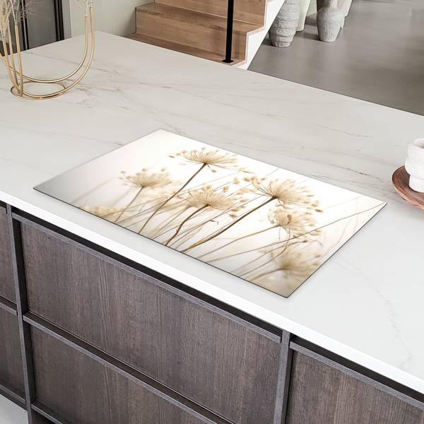 Herdabdeckplatte Blumen 90 x 52 cm