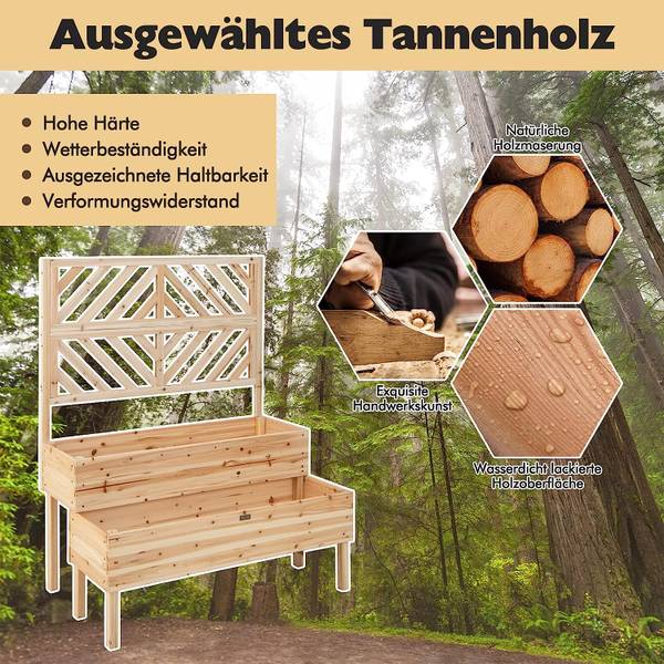 Blumenkasten mit Spalier Holz