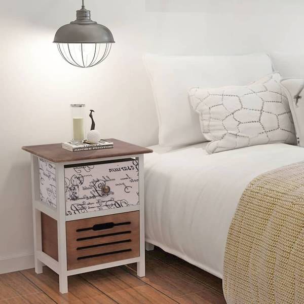 Kast 292286 set van 2 paulownia - 30 x 46 x 28 cm