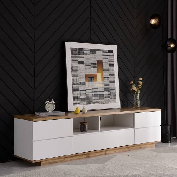 TV-laagplank LucyNatur Ⅱ beige - plaatmateriaal op houtbasis - 38 x 41 x 180 cm