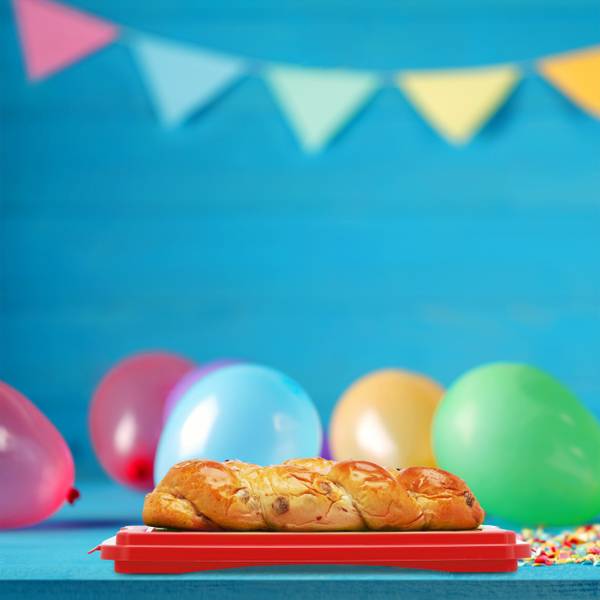 Eckige Kuchenbox Rot - Kunststoff - 37 x 15 x 16 cm
