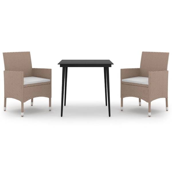 Garten-Essgruppe 3013435-1 3-teilig Braun - Polyester - Stahl - 80 x 74 x 80 cm