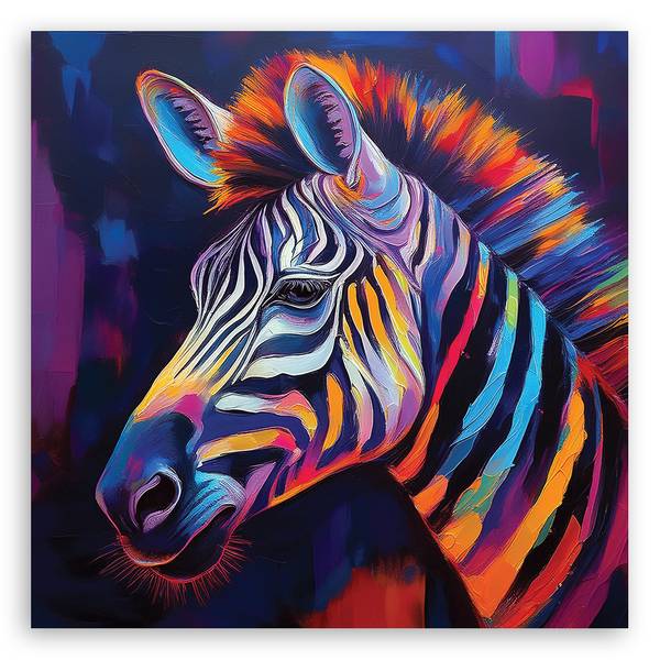 Tableau déco zèbre animal pop art 30 x 30 cm