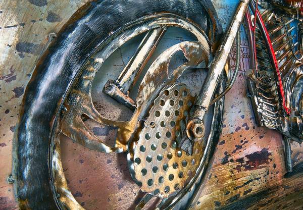 Metallbild WALLBIKE3D Rot - Metall - 72 x 4 x 108 cm