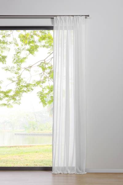 Schlaufengardine Pure 2er Set Weiß - Höhe: 300 cm