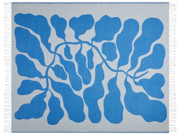 Couverture KIHUN Bleu - Gris - Textile - 130 x 1 x 170 cm