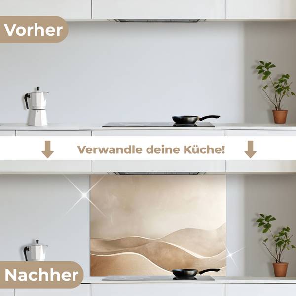 SPRITZSCHUTZ KÜCHE Sandstruktur 90 x 70 cm