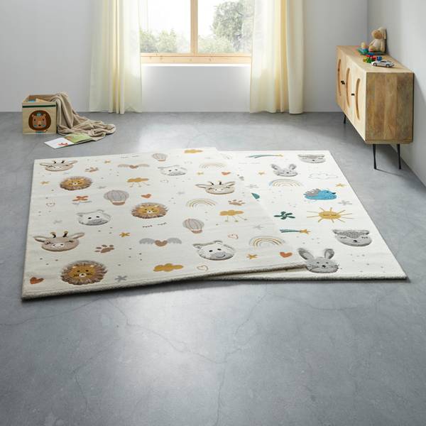Kinderteppich SUNNY 1 Beige - Braun - Holzwerkstoff - 120 x 1 x 170 cm
