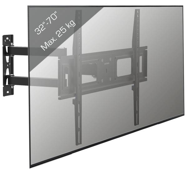 TV Wandhalterung B-SN 600 Schwarz - Metall - 42 x 64 x 8 cm