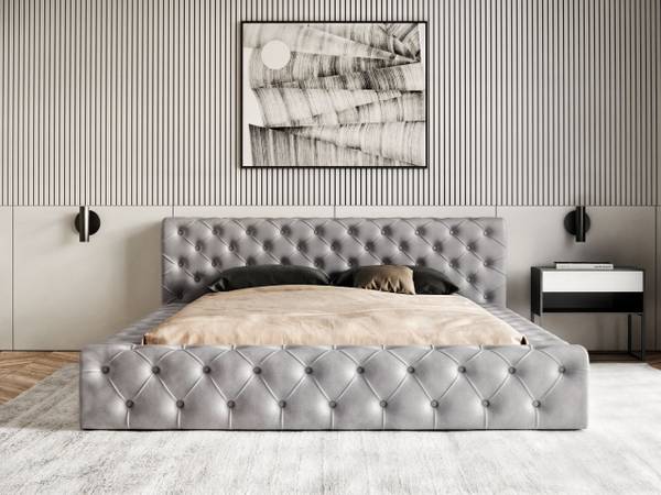 Polsterbett PALINI Grau - Liegefläche Breite: 180 cm