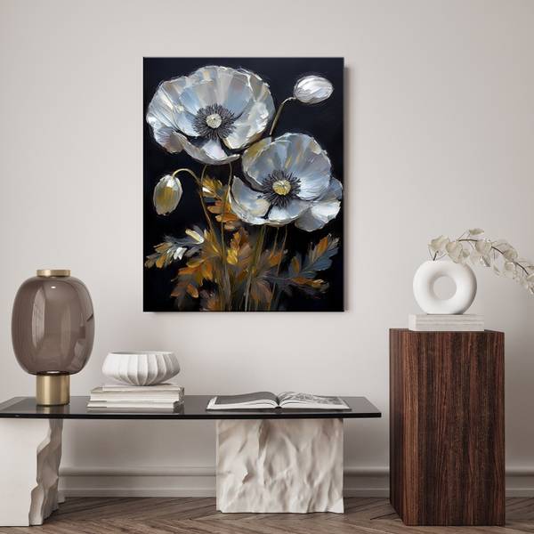 Canvas schilderij Bloemen 60 x 90 cm