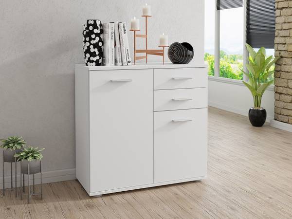 Kommode Mike 2 Weiß - Holzwerkstoff - 71 x 76 x 35 cm