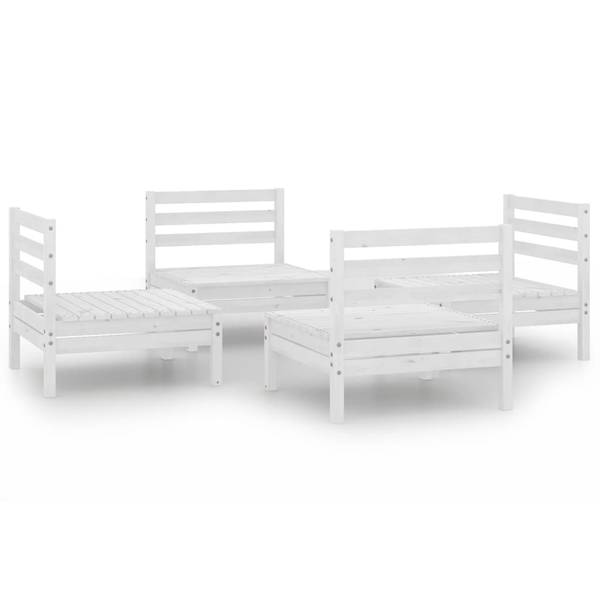 Garten-Lounge-Set 3008516 (4-teilig) Weiß - Kiefer - 64 x 63 x 64 cm