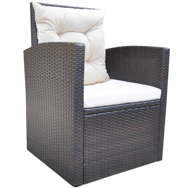 Meubles de jardin 296354 (lot de 6) Marron - Polyester - Verre clair - Polyéthylène - 70 x 66 x 120 cm