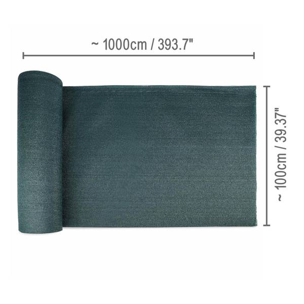 Schattiergewebe SG 80 Grün - Kunststoff - 1000 x 100 x 1000 cm