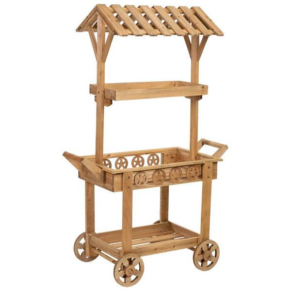 Display-Wagen 4523996724 Braun - Massivholz - 47 x 137 x 47 cm