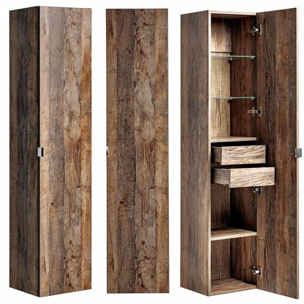 Badmöbel-Set PUEBLA-56-158 8er-Set Braun - Holzwerkstoff - 190 x 200 x 46 cm