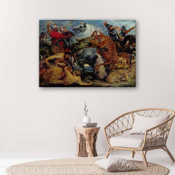 Wandbild die tigerjagd  p. p. rubens 120 x 80 cm