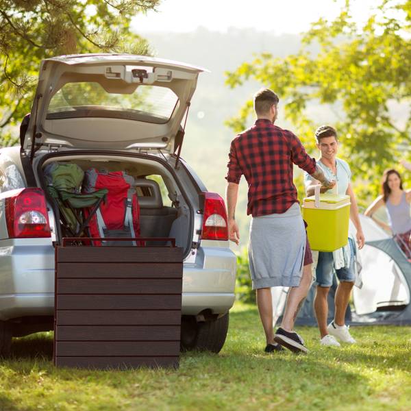 Table de jardin extensible 8 personnes Marron