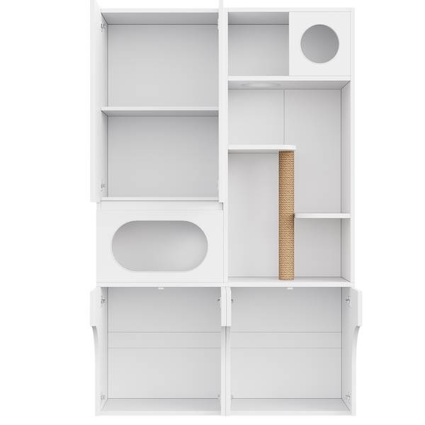 Haustierschrank BAMU23 Ⅳ Weiß - Holzwerkstoff - 45 x 195 x 140 cm