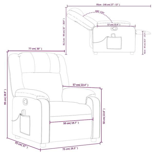 Massagesessel 3032284-4 Rot - Rotbraun