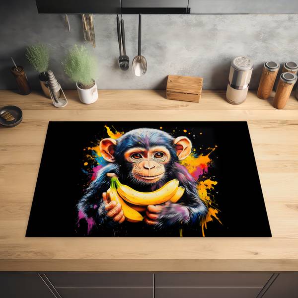 HERDABDECKPLATTE Graffiti Affe 78 x 52 cm