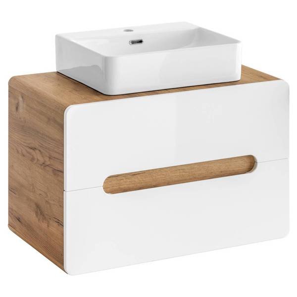 Waschtisch LUTON-56-466 Weiß - Holzwerkstoff - 80 x 67 x 46 cm