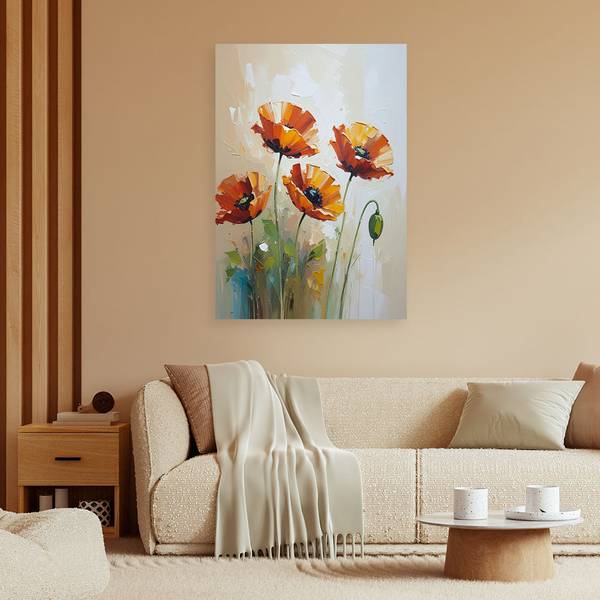 Wandbild mohnblumen 80 x 120 cm