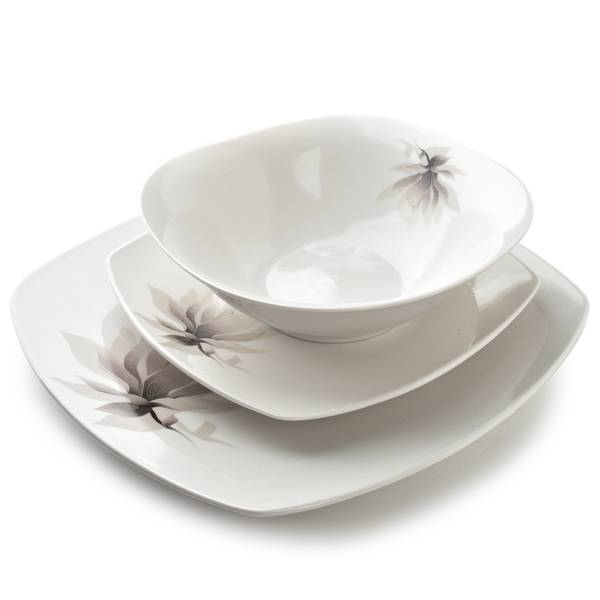 Tafelservice MAGNOLIA 18-tlg. Weiß - Fine Bone China - Glas - 18 x 5 x 16 cm