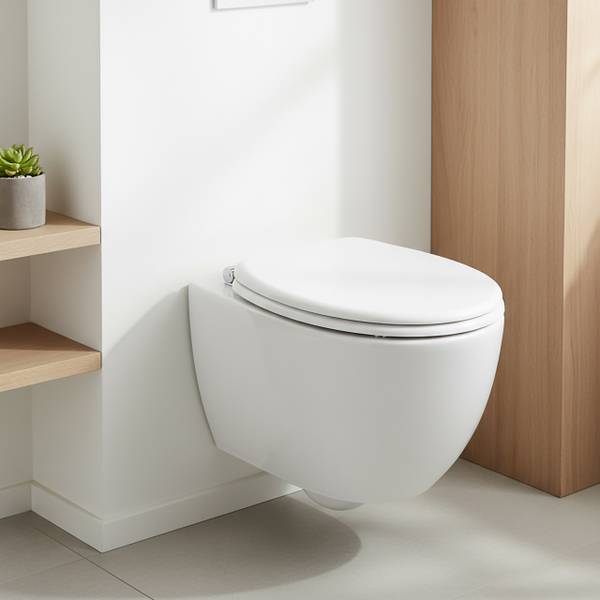 Abattant WC à fermeture douce Argenté - Blanc
