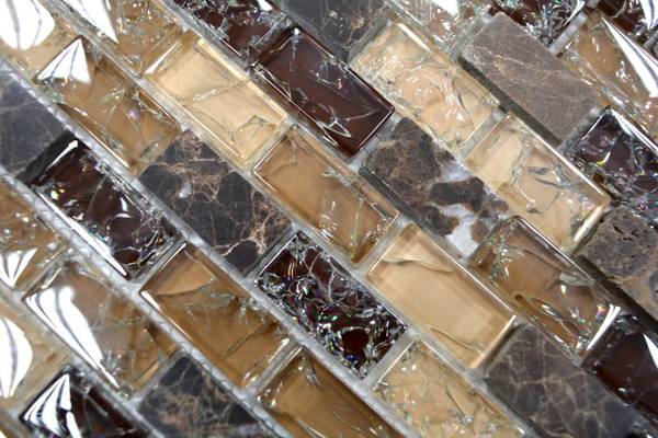 Mosaikfliesen 87-B1155 Beige - Glas - 29 x 30 x 30 cm
