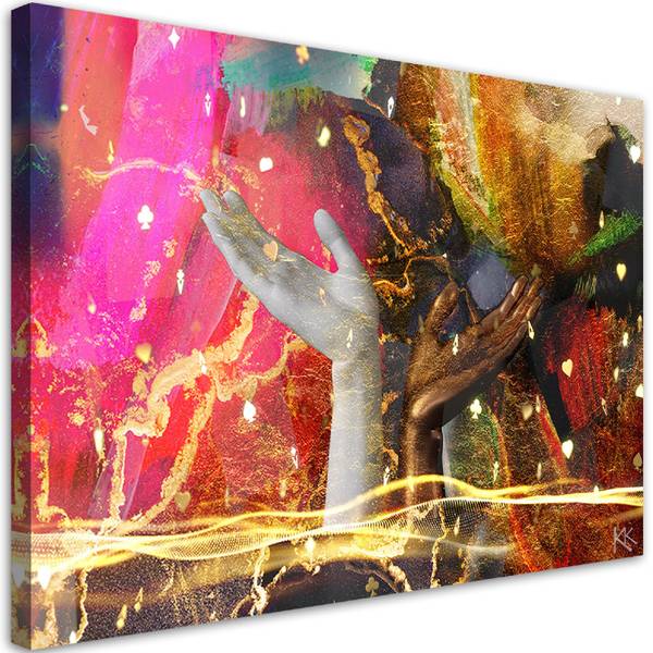 Tableau déco mains abstraction 100 x 70 cm
