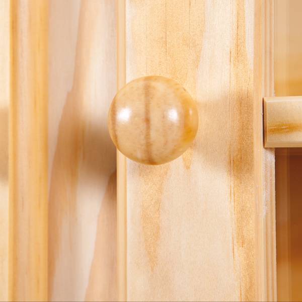 Vitrinenschrank Alican Braun - Massivholz - 88 x 198 x 43 cm