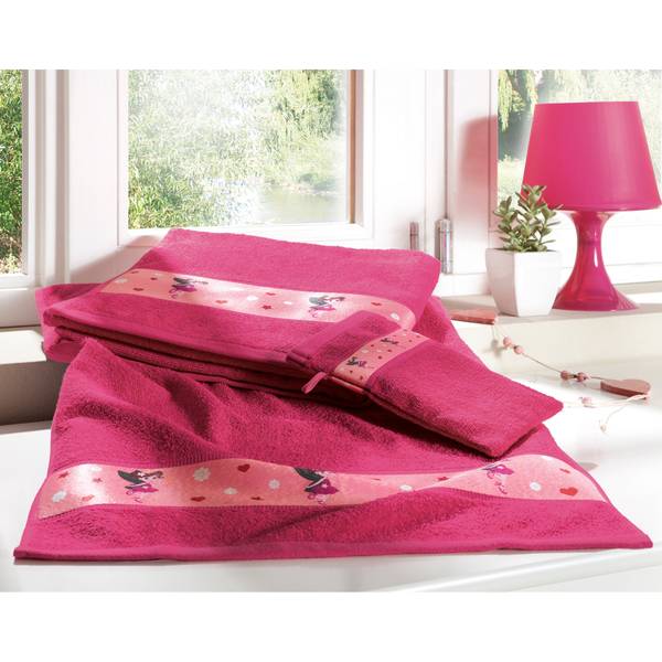 Kinder-Frottier-Set 3-teilig 121287 Pink - Textil - 70 x 1 x 110 cm