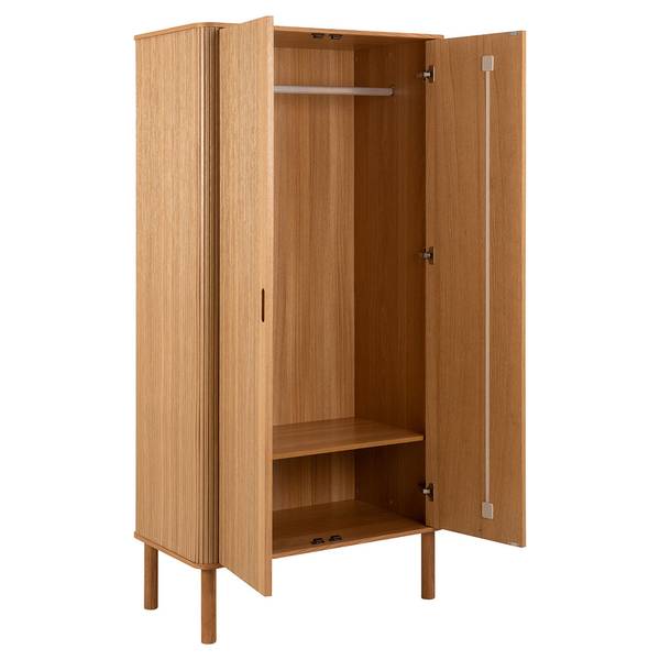 Kleiderschrank Langley Braun - Holzwerkstoff - Holz teilmassiv - 100 x 200 x 55 cm