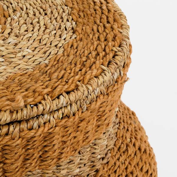Aufbewahrungskorb Tacoma Gelb - Naturfaser - 55 x 48 x 55 cm